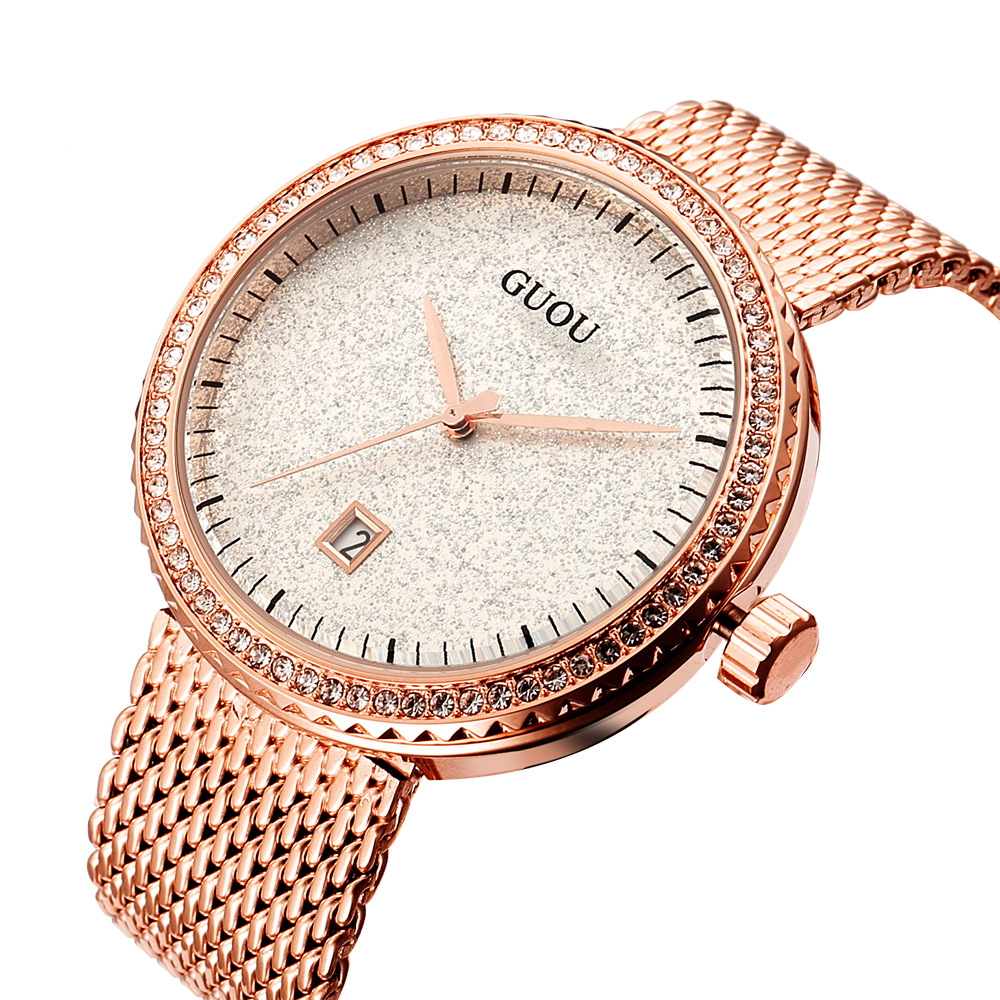 Mesh Stainless Strap - Moda Guou prosta siatka Retro wykwintny