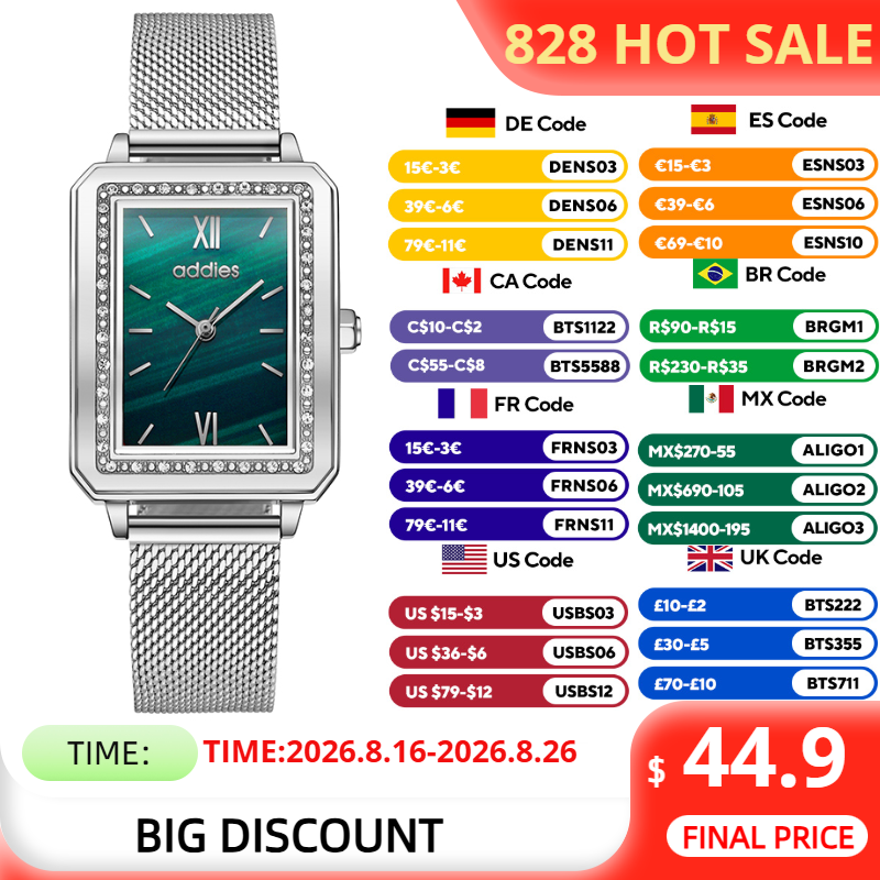 Mesh Stainless Strap - ADDIES Modny Damski Zegarek Kwarcowy Nowy