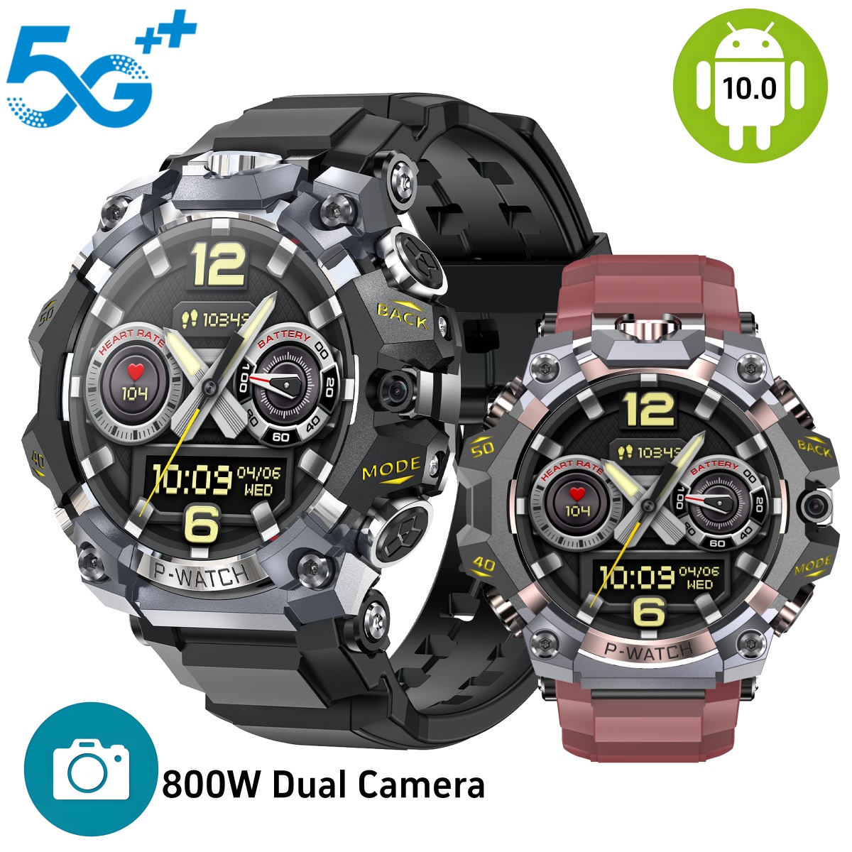 Heart Rate Gps Watch - Smartwatch Q668 Android 10.0 1.95 cala