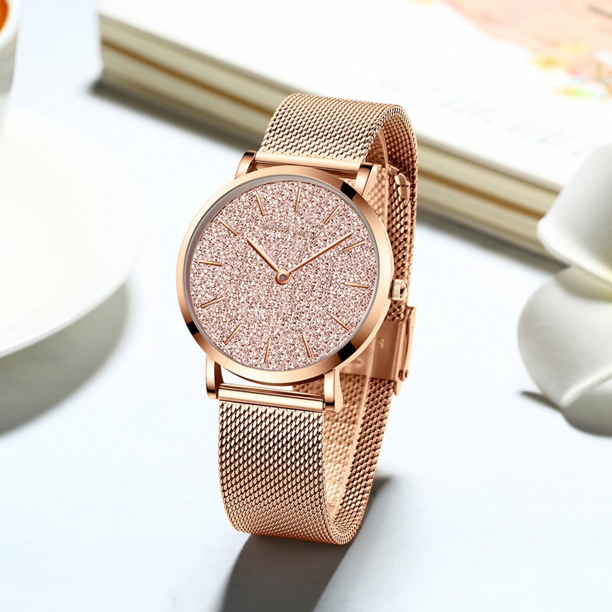 Mesh Stainless Strap - Hannah Martin Luksusowy damski zegarek z