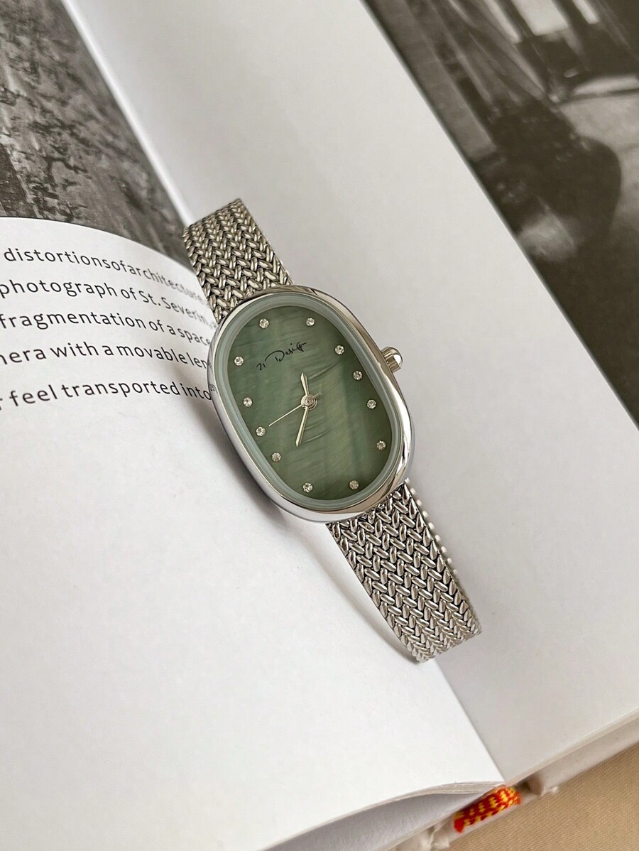 Mesh Stainless Strap - Zegarek kwarcowy 21design z owalną tarczą