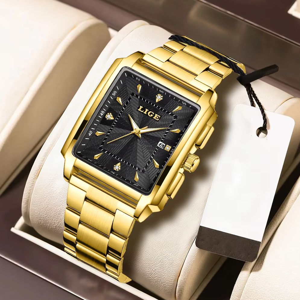 Smartwatch Branded Watches For Men - Zegarek Męski LIGE Fashion Business Kwadratowy