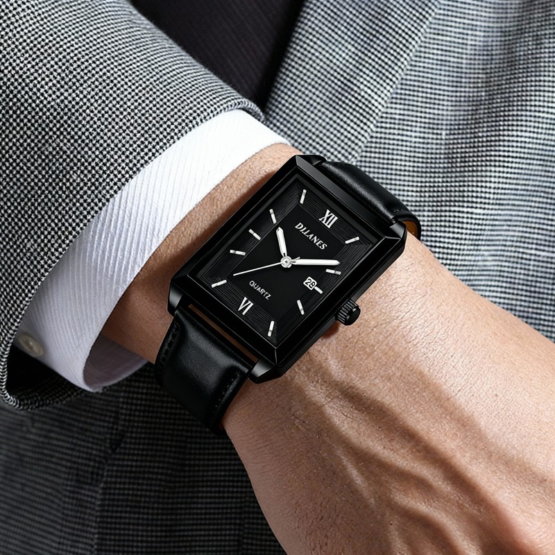 Smartwatch Branded Watches For Men - Męskie zegarki skórzane casualowe, modne kwadratowe