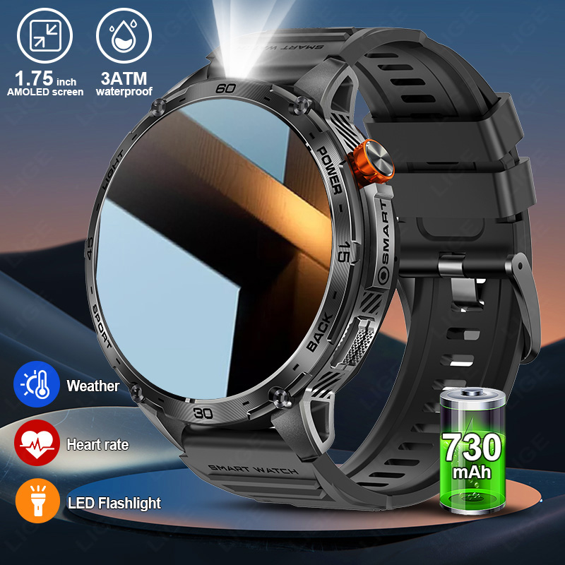 Smartwatch Latest Watches For Men - LIGE 730mAh duża bateria bardzo długi