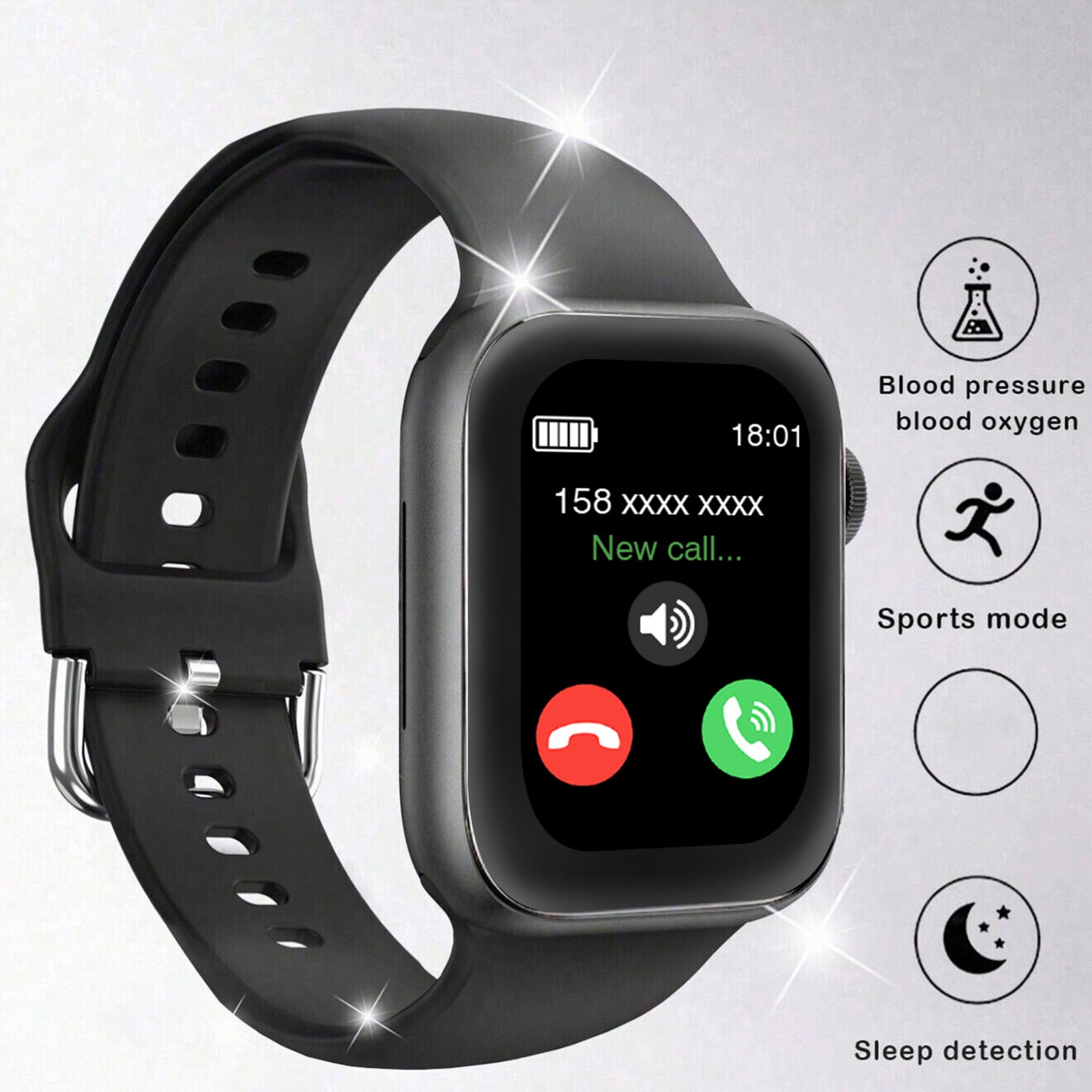 Smartwatch Iphone Watches For Women - Smartwatch, Bezprzewodowe Rozmowy/Dzwonienia, Tryb Multi-Sport, Powiadomienia