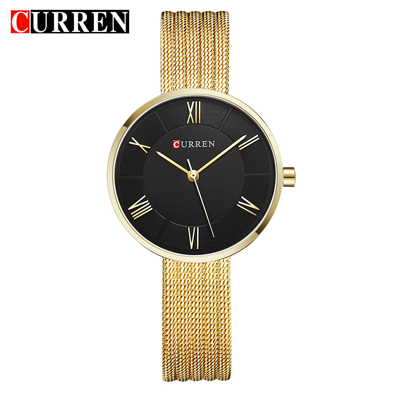 Mesh Stainless Strap - CURREN 9020 Damski zegarek kwarcowy z