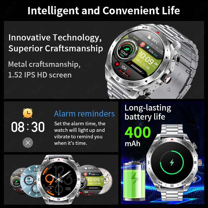 Słuchawki bezprzewodowe LIGE T – Smartwatch Noise Watches For Men recenzja i cena