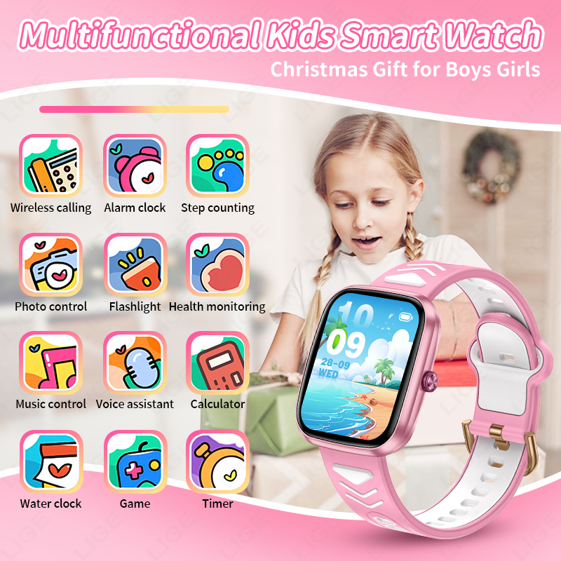 LIGE Nowy 1,75-calowy wodoodpo – Smartwatch Digital Watches For Kid Boy With Alarm recenzja i cena