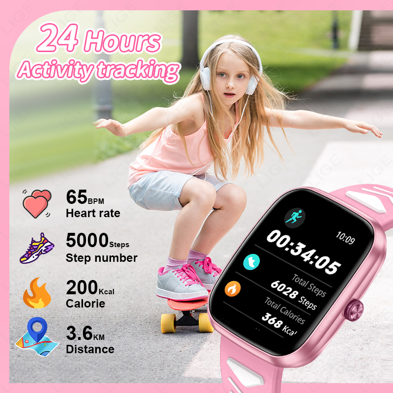 LIGE Nowy 1,75-calowy wodoodpo – Smartwatch Digital Watches For Kid Boy With Alarm recenzja i cena