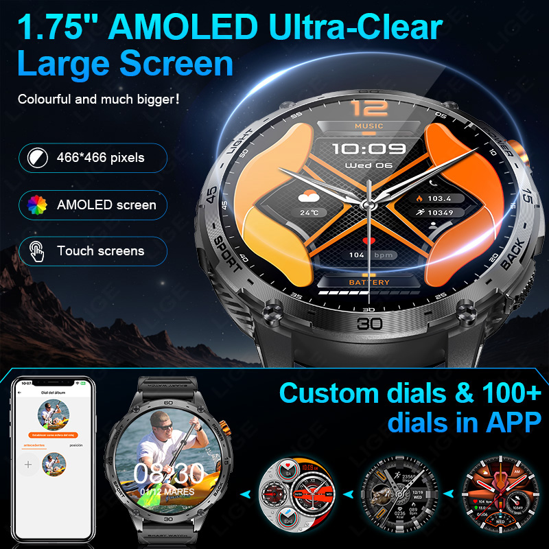 LIGE 730mAh duża bateria bardz – Smartwatch Latest Watches For Men recenzja i cena