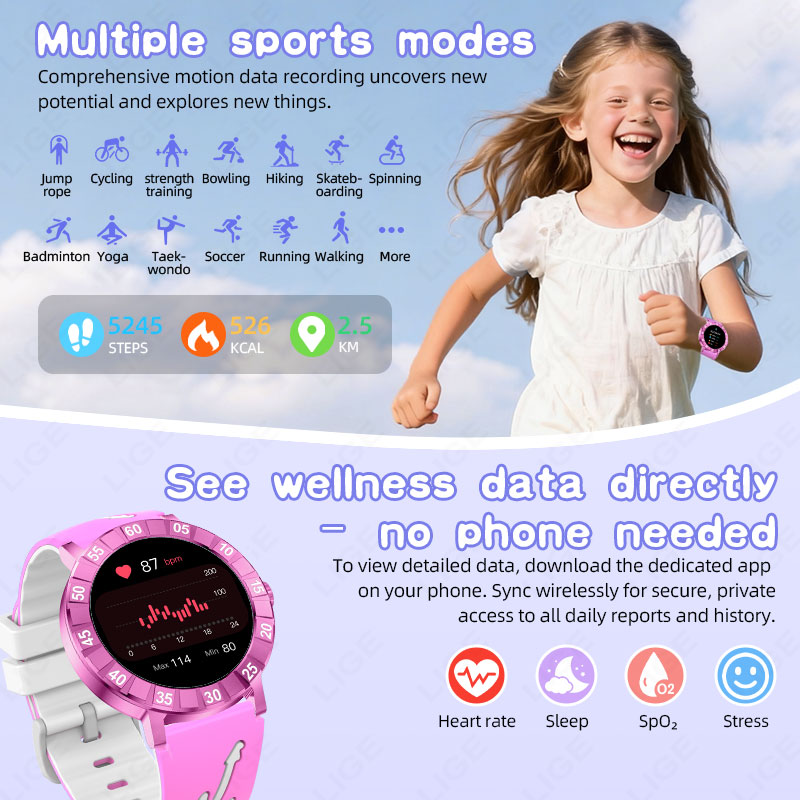 LIGE Dziecięcy Smartwatch HRV  – Smartwatch Watches Useful Gift For Boys recenzja i cena